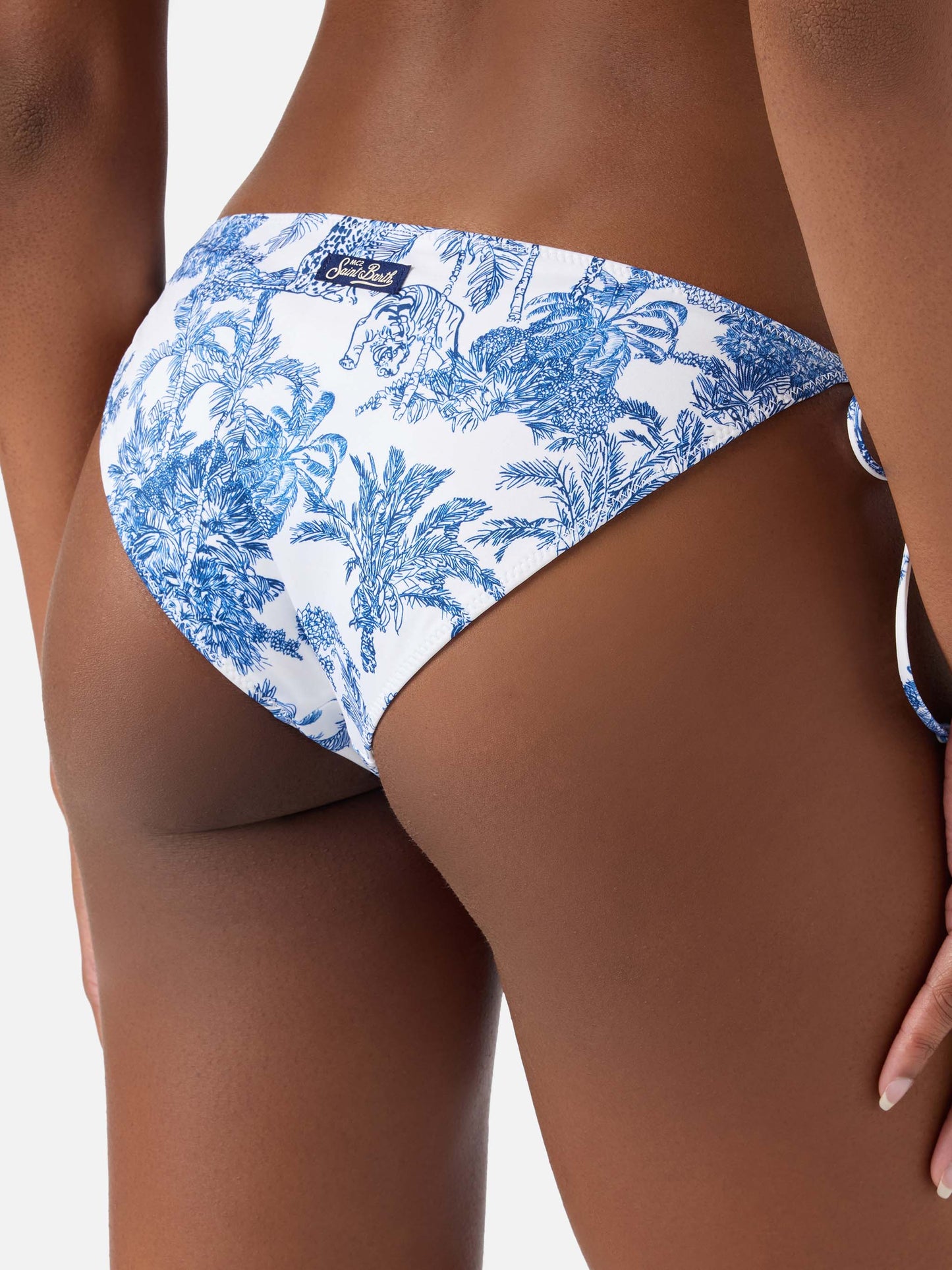 Bikini bleu Leah Virgo toile de jouy