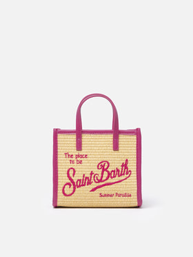 Borsa a mano Mini Vivian in paglia beige