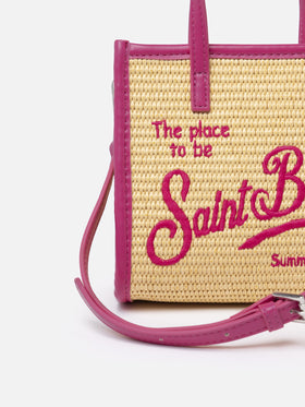 Borsa a mano Mini Vivian in paglia beige