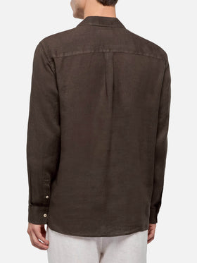 Brown linen polo shirt Ventotene - MC2 Saint Barth