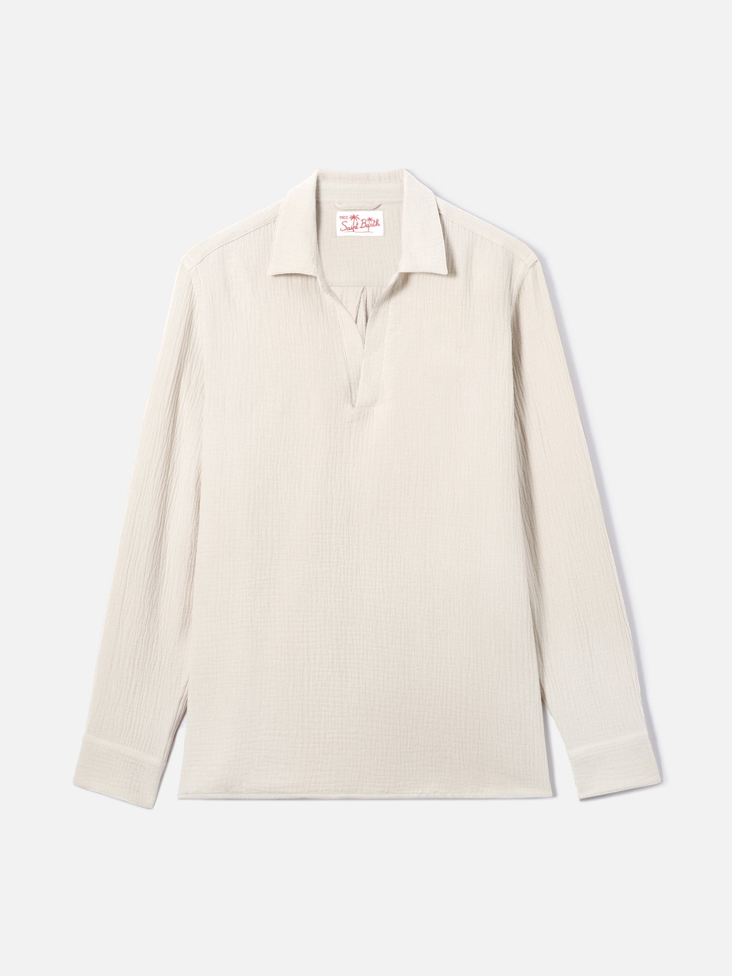 Ventotene waffle cotton polo in beige