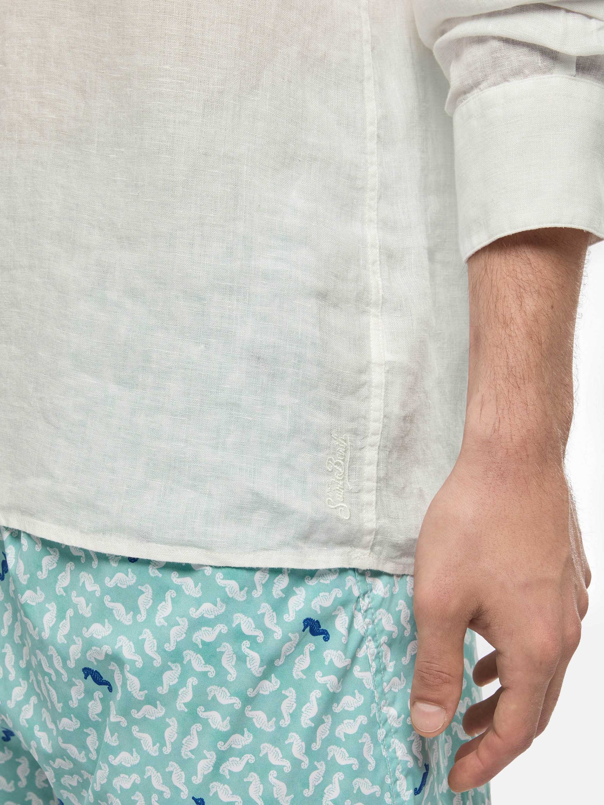White linen polo shirt Ventotene - MC2 Saint Barth