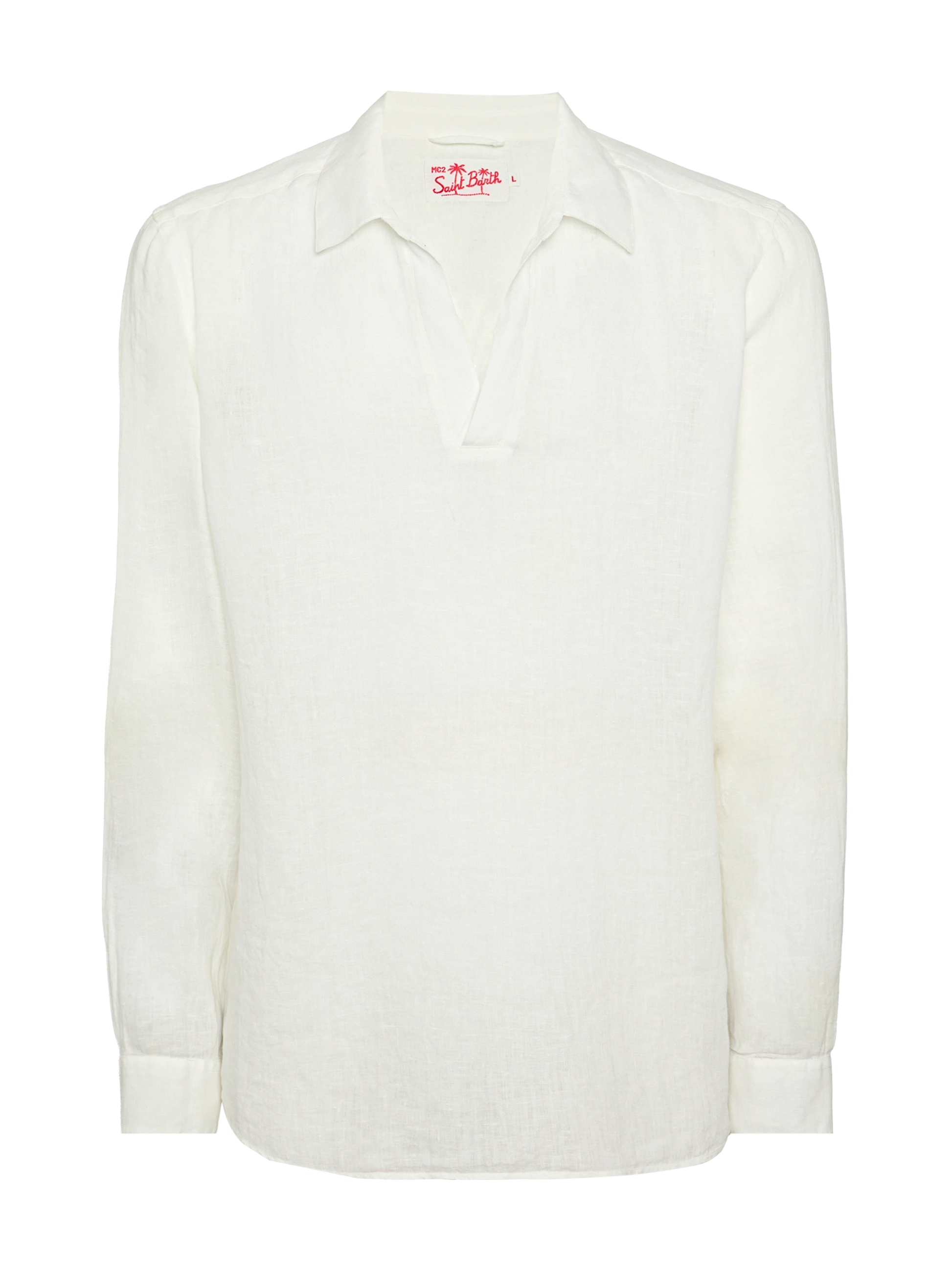 White linen polo shirt Ventotene - MC2 Saint Barth