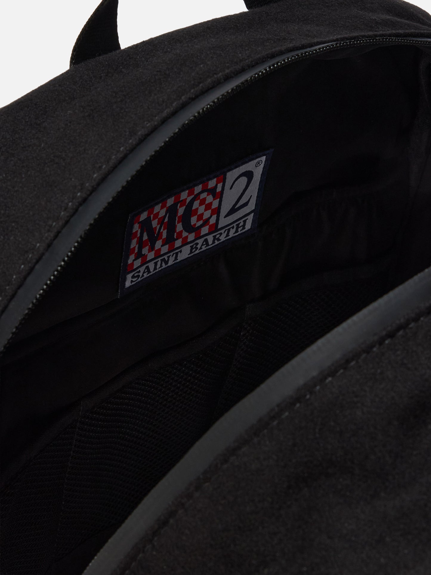 Zaino Wallin Felt in misto lana nero con dettagli in pelle