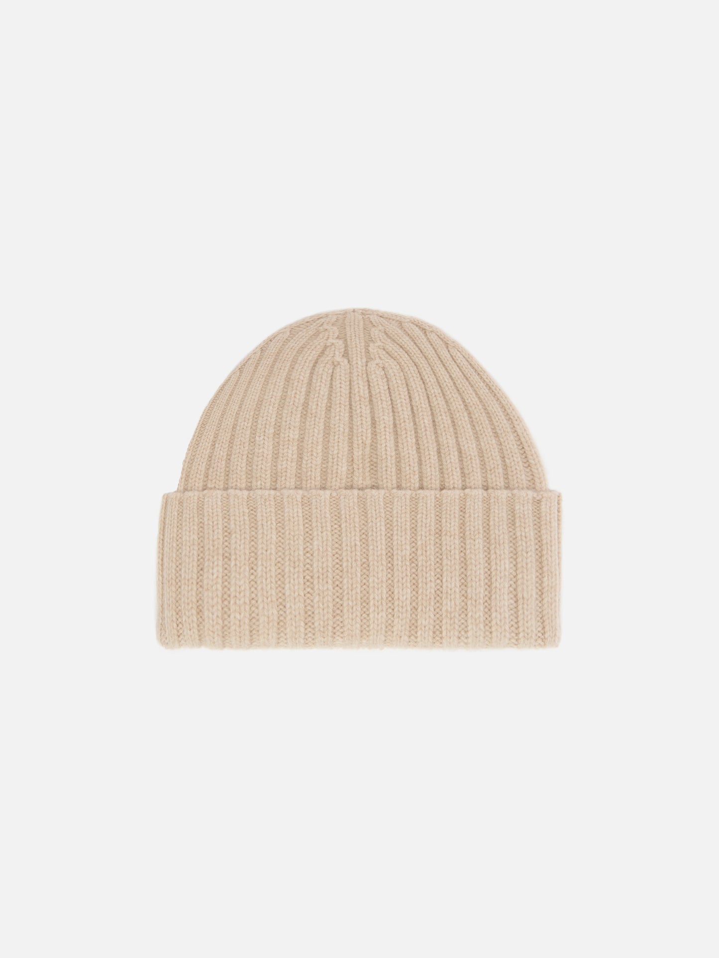 Berretto Wengen in lana beige con ricamo St. Barth sul risvolto