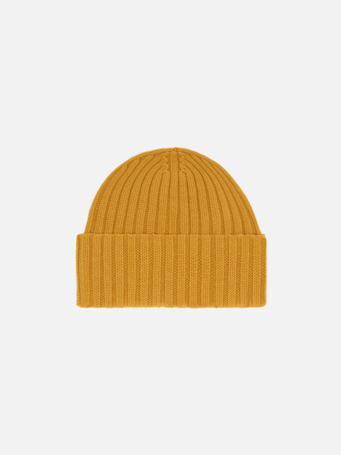 Wengen beanie in mustard yellow with St. Barth embroidery on the turn-up