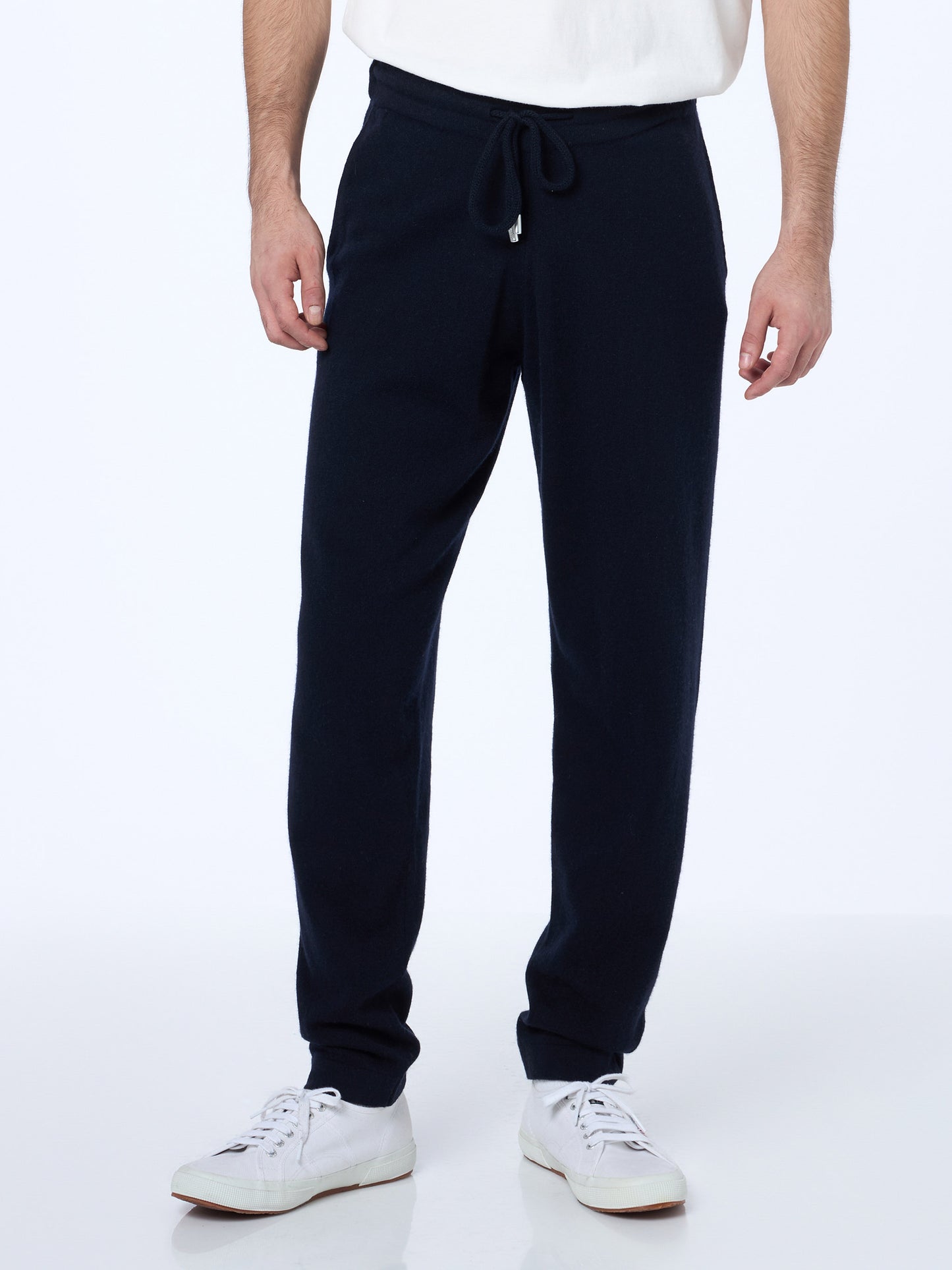 Man knitted blue jogger pants Walton