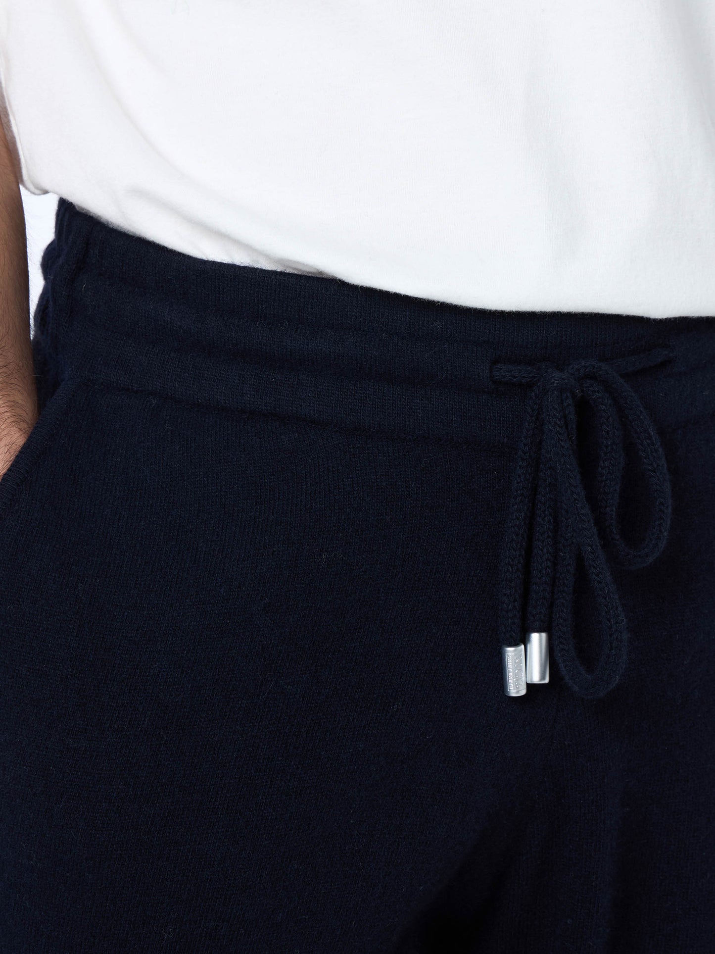 Man knitted blue jogger pants Walton