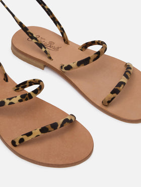 Animalier print Wrap flat Sandals