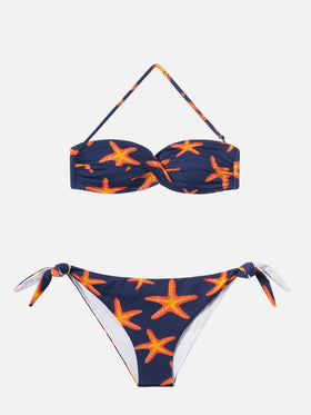 Bandeau bikini Tiarè Yali with starfish print