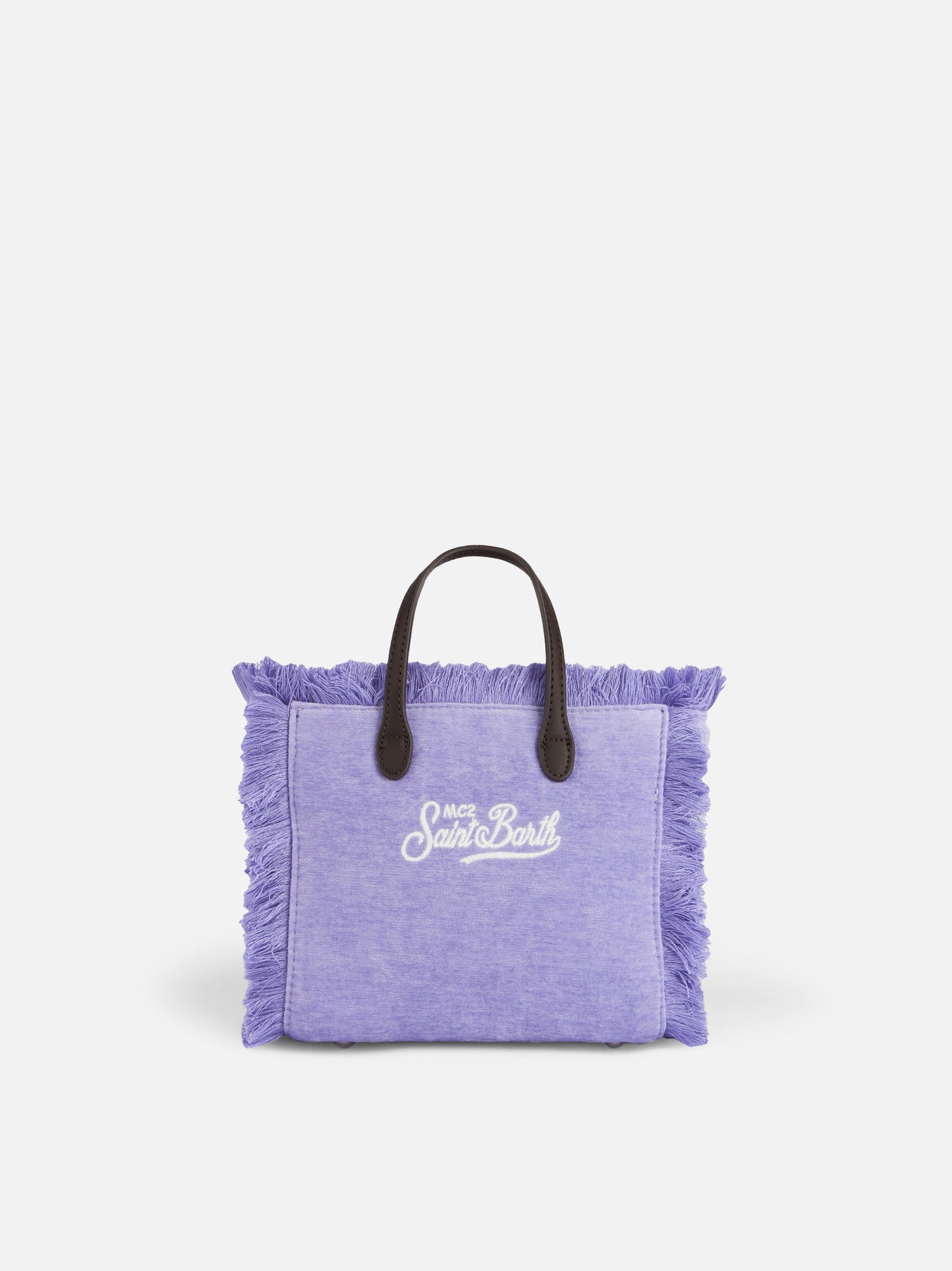 Lilac velvet chine Mini Vanity fringed bag