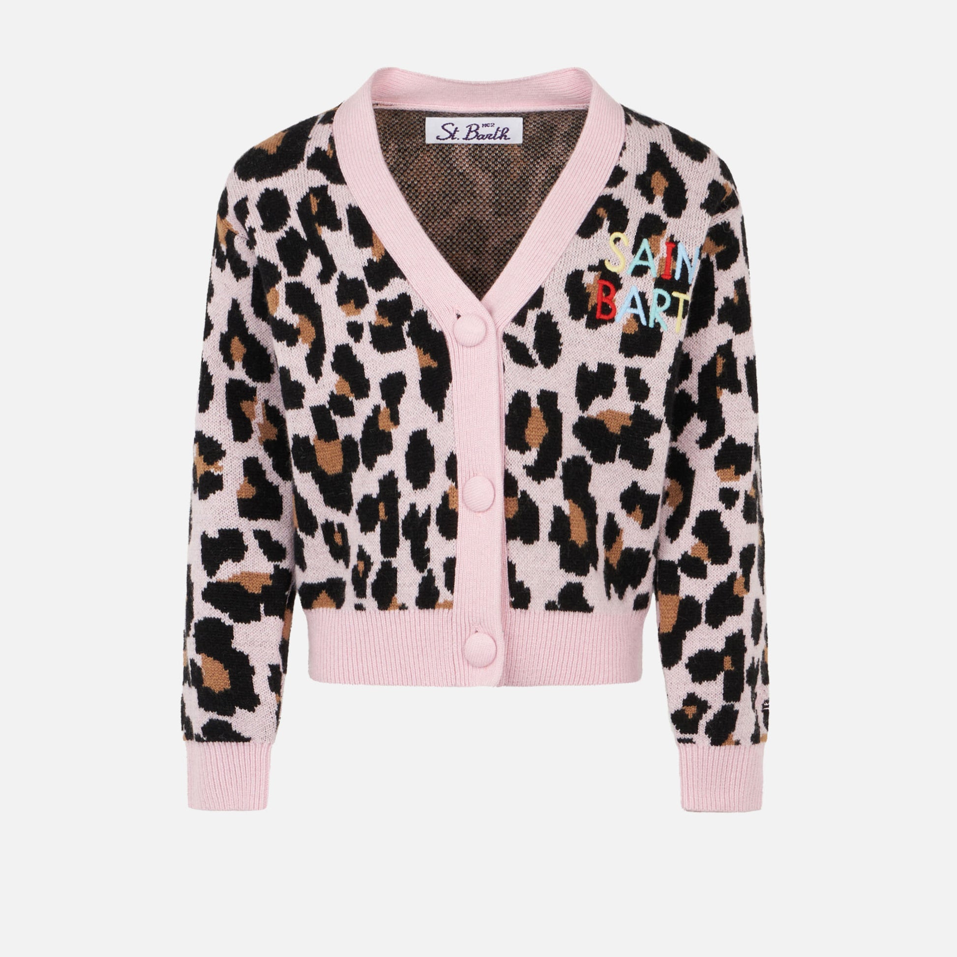 Girl cropped cardigan with Saint Barth embroidery - MC2 Saint Barth