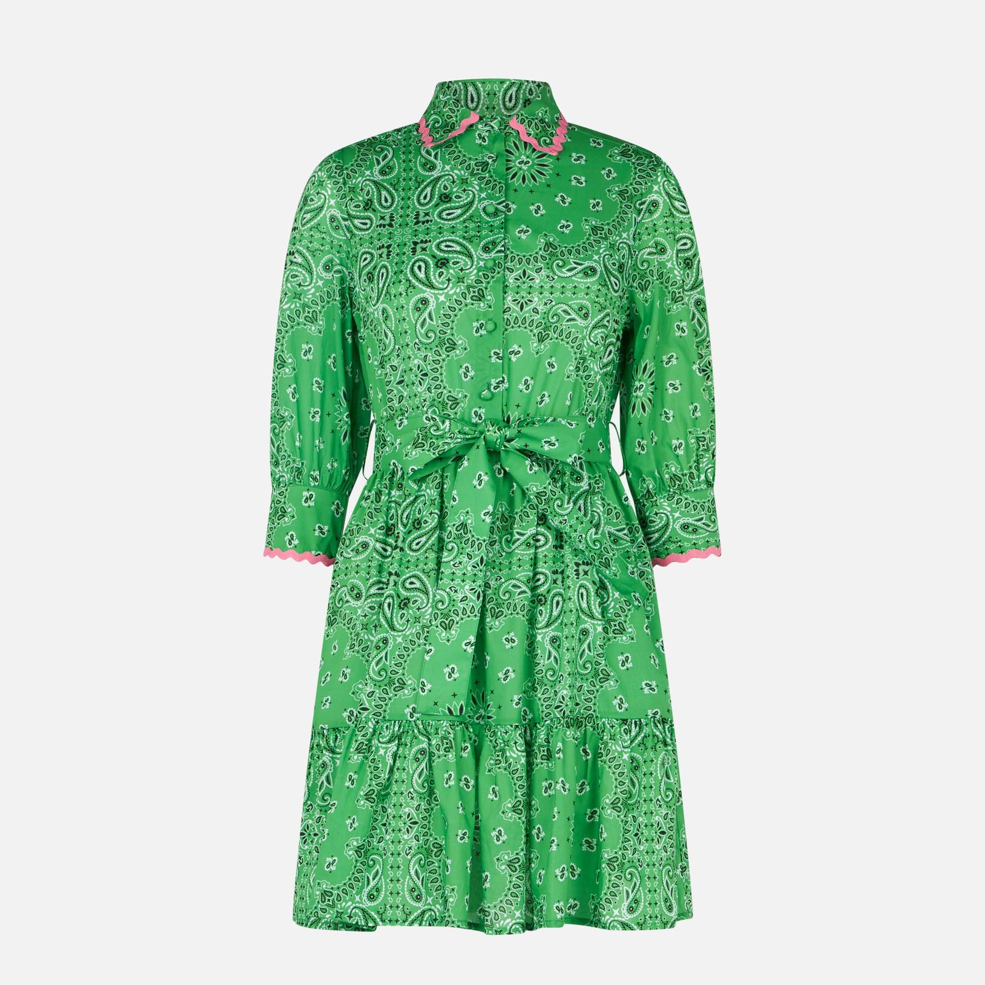 Bandanna print cotton short dress Daisi with embroideries - MC2 Saint Barth