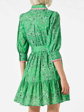 Bandanna print cotton short dress Daisi with embroideries - MC2 Saint Barth