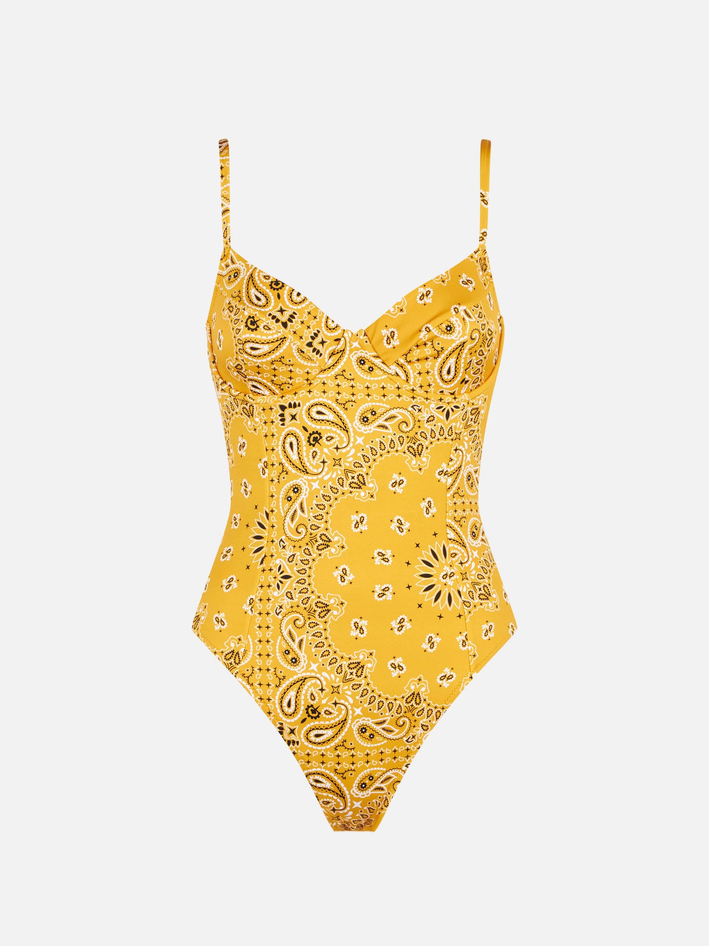 Damen-Bügel-Einteiler-Badeanzug mit Bandana-Print
