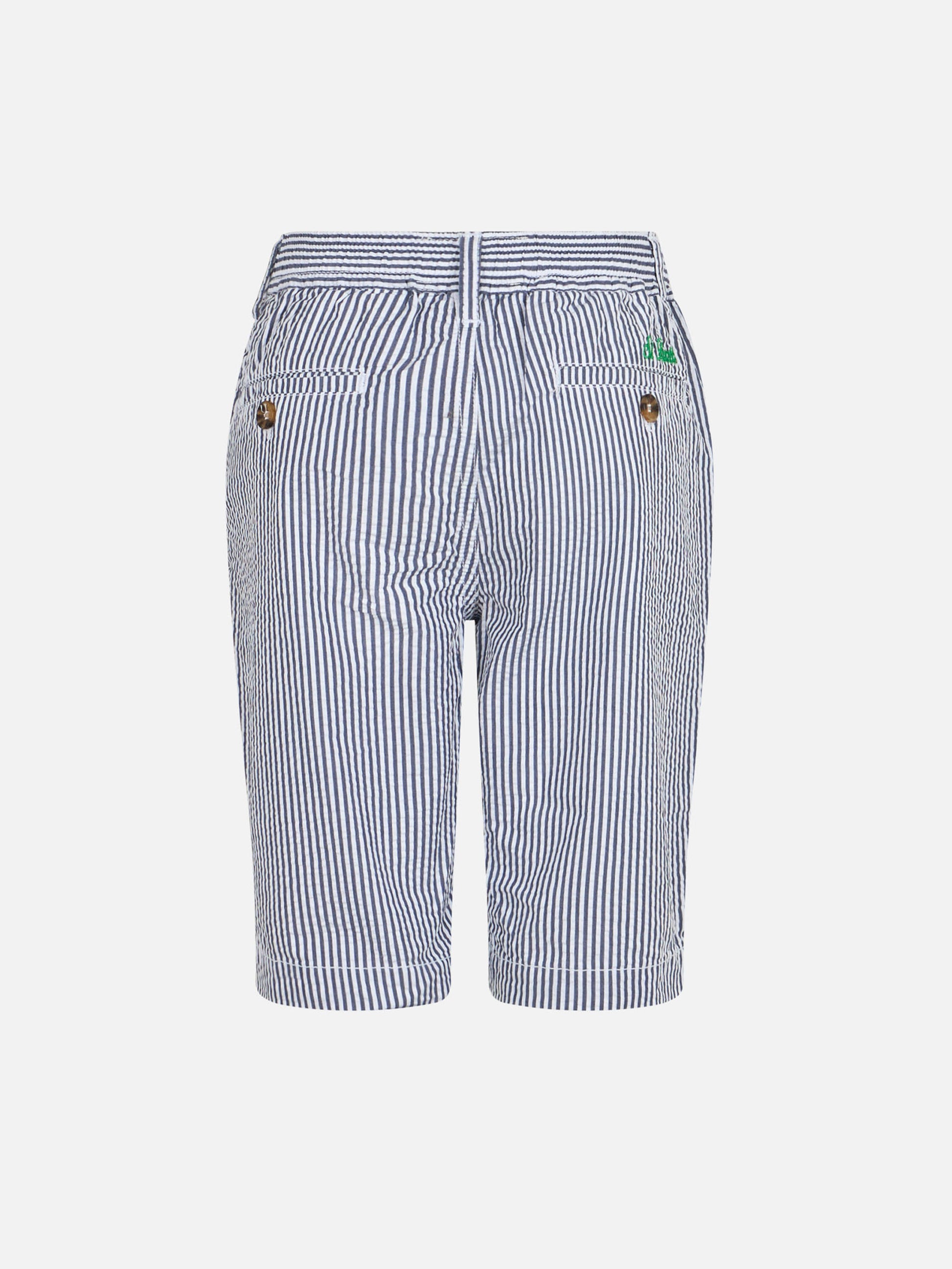 Boy seersucker bermuda shorts Ischia Jr - MC2 Saint Barth