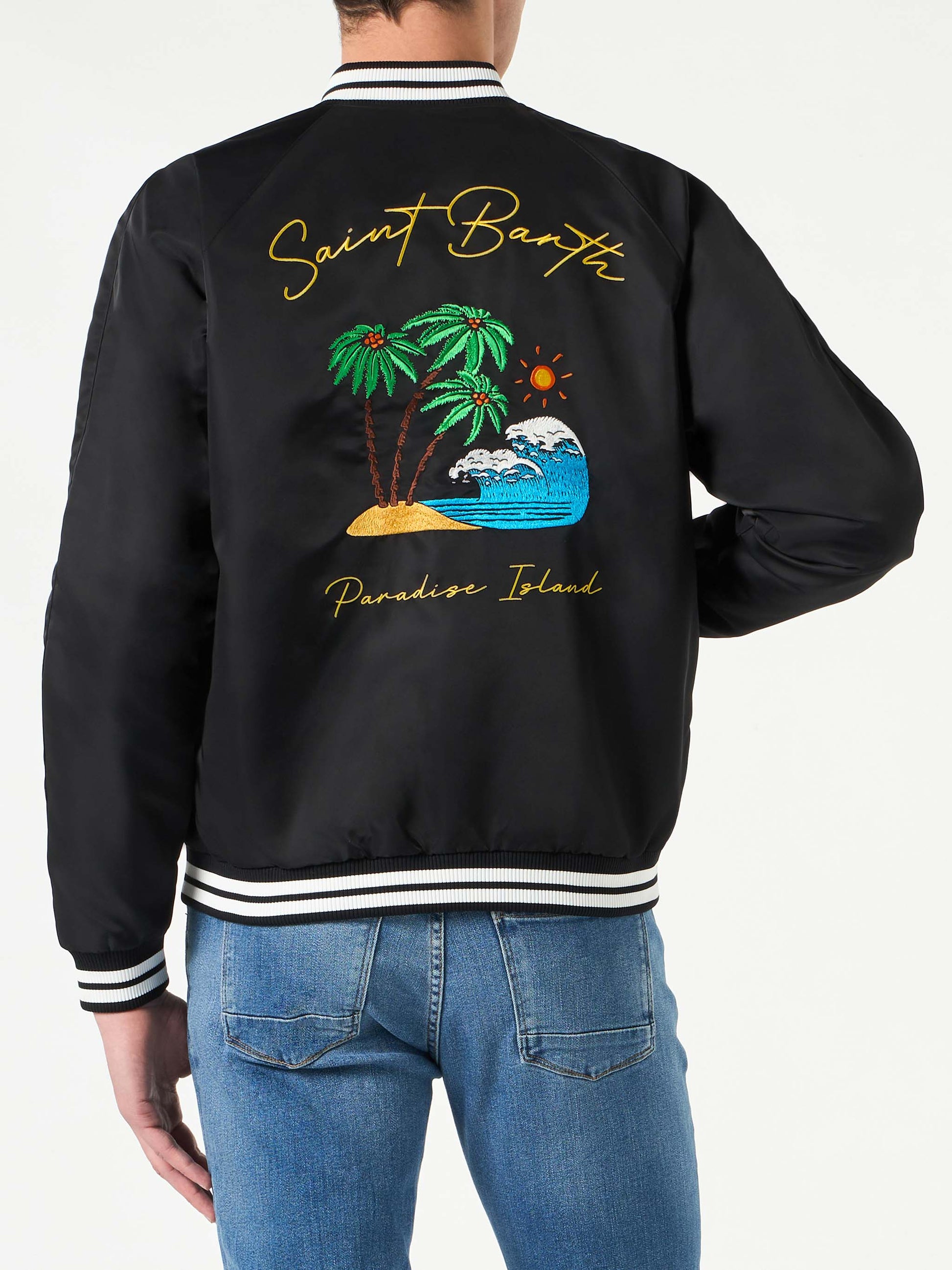 Man black jacket with Saint Barth island embroidery - MC2 Saint Barth