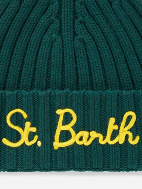 Boy green beanie with St. Barth embroidery - MC2 Saint Barth