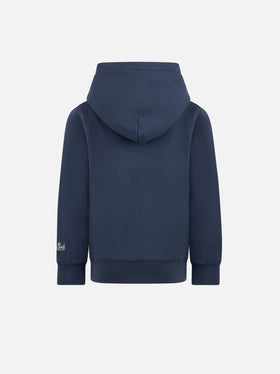 Boy blue hoodie with St. Barth ski club print - MC2 Saint Barth