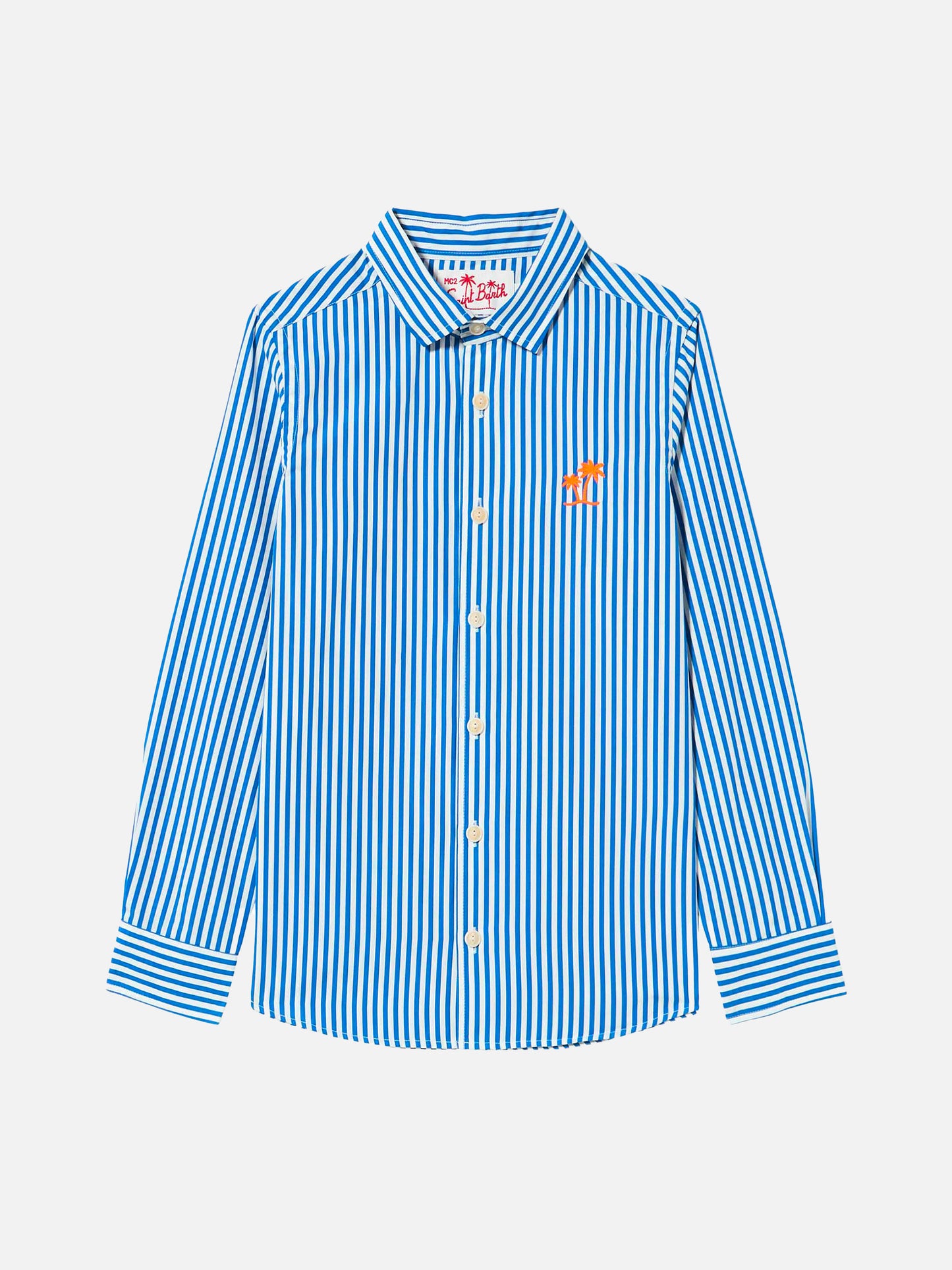 Camicia da bambino in lino di cotone a righe