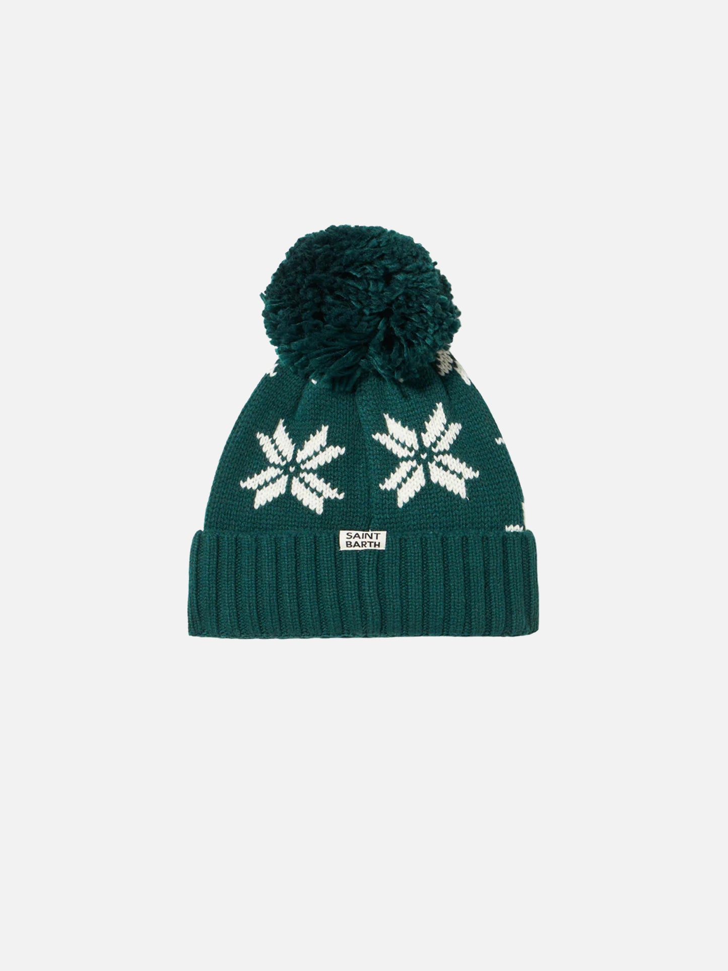 Boy green beanie with norwegian pattern - MC2 Saint Barth