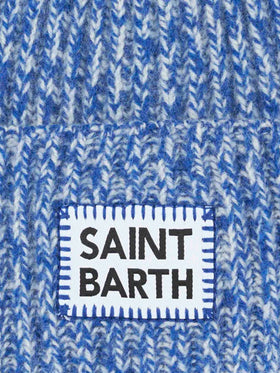 Kid white and bluette mouliné beanie with Saint Barth embroidery - MC2 Saint Barth