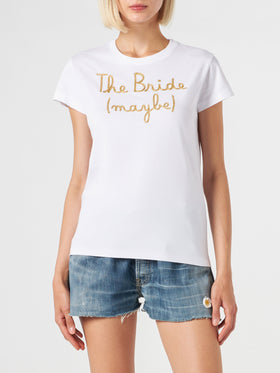Woman cotton t-shirt with The Bride (maybe) embroidered - MC2 Saint Barth
