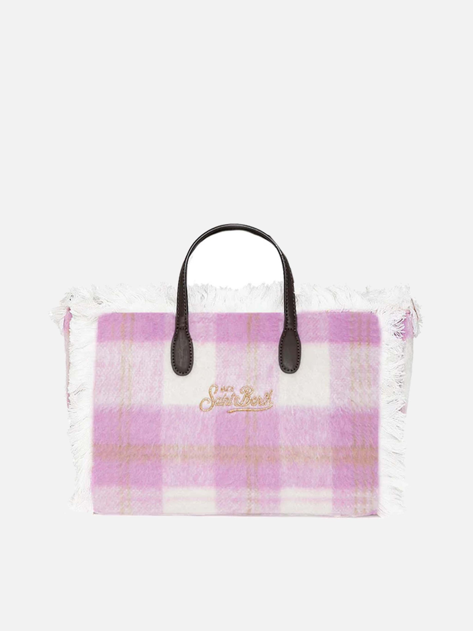 Colette wooly handbag with gingham print - MC2 Saint Barth