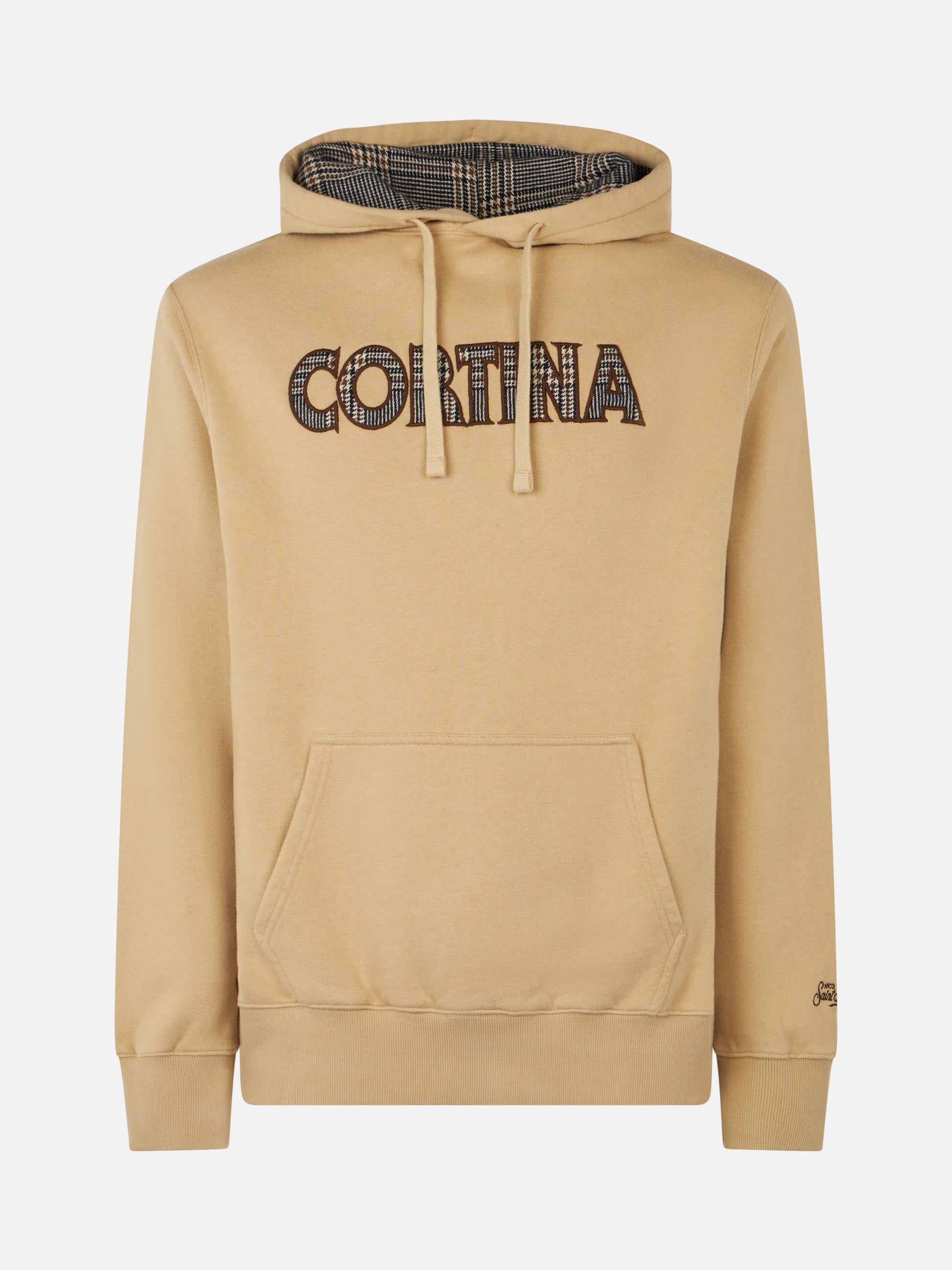 Man beige hoodie with Cortina patch - MC2 Saint Barth