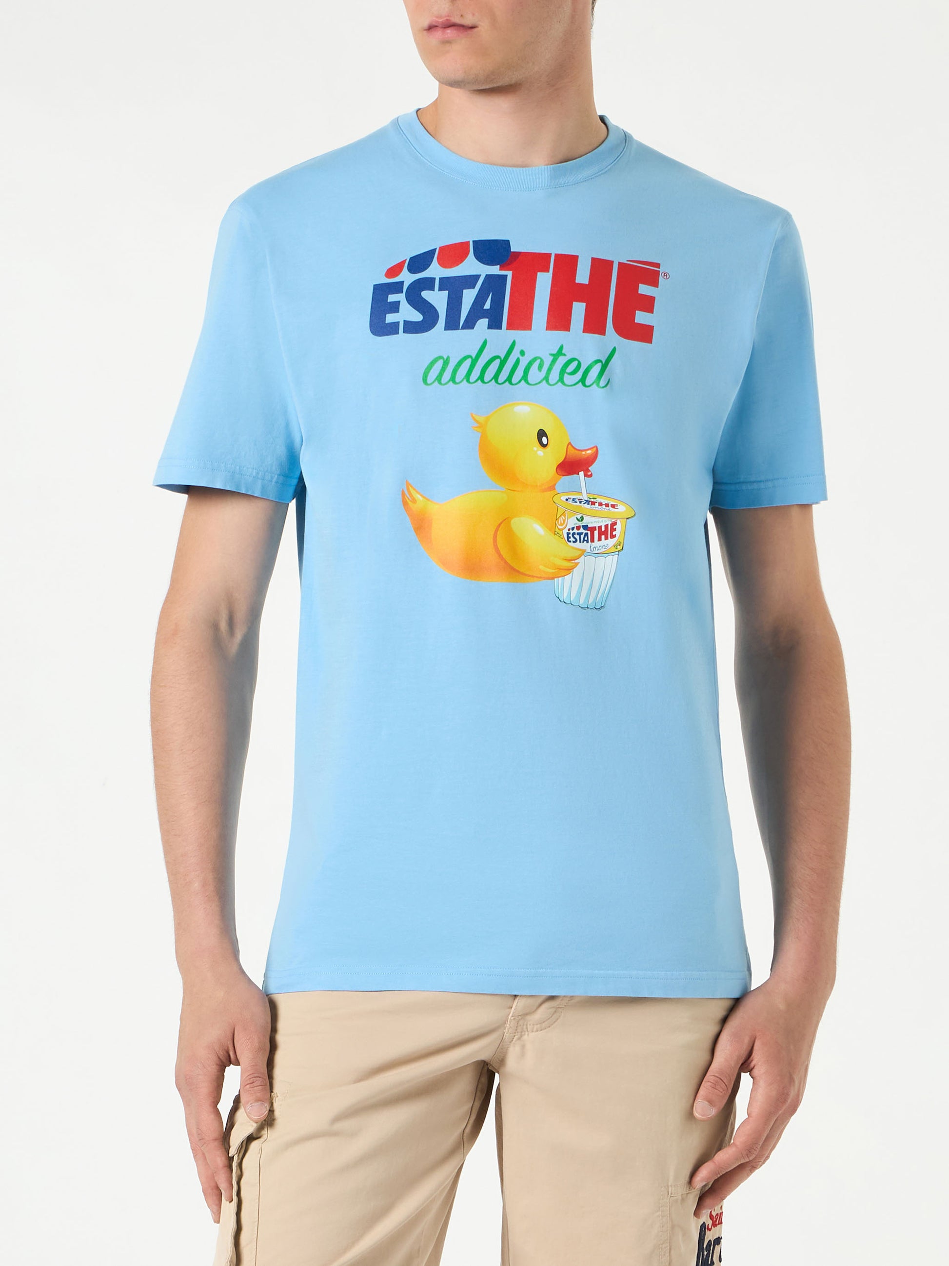 Man cotton t-shirt with ducky Estathé print | ESTATHE' SPECIAL EDITION - MC2 Saint Barth