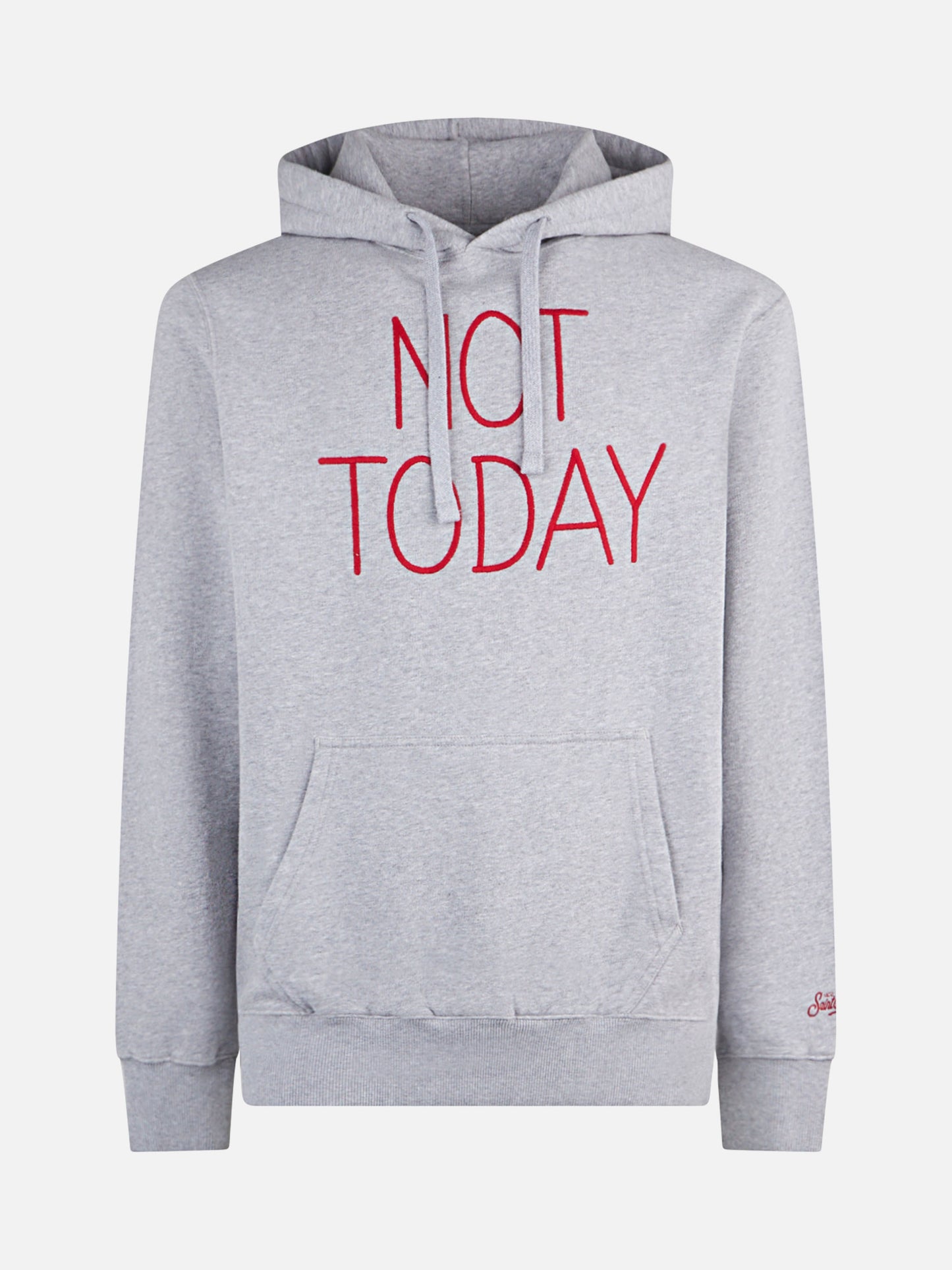 Man grey hoodie with Not Today embroidery - MC2 Saint Barth