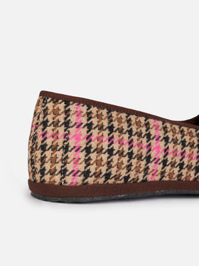 Woman pied de poule slipper loafers | MY CHALOM SPECIAL EDITION - MC2 Saint Barth