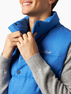 Man down padded wooly bluette vest with pockets - MC2 Saint Barth