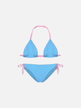 Girl light blue triangle bikini - MC2 Saint Barth
