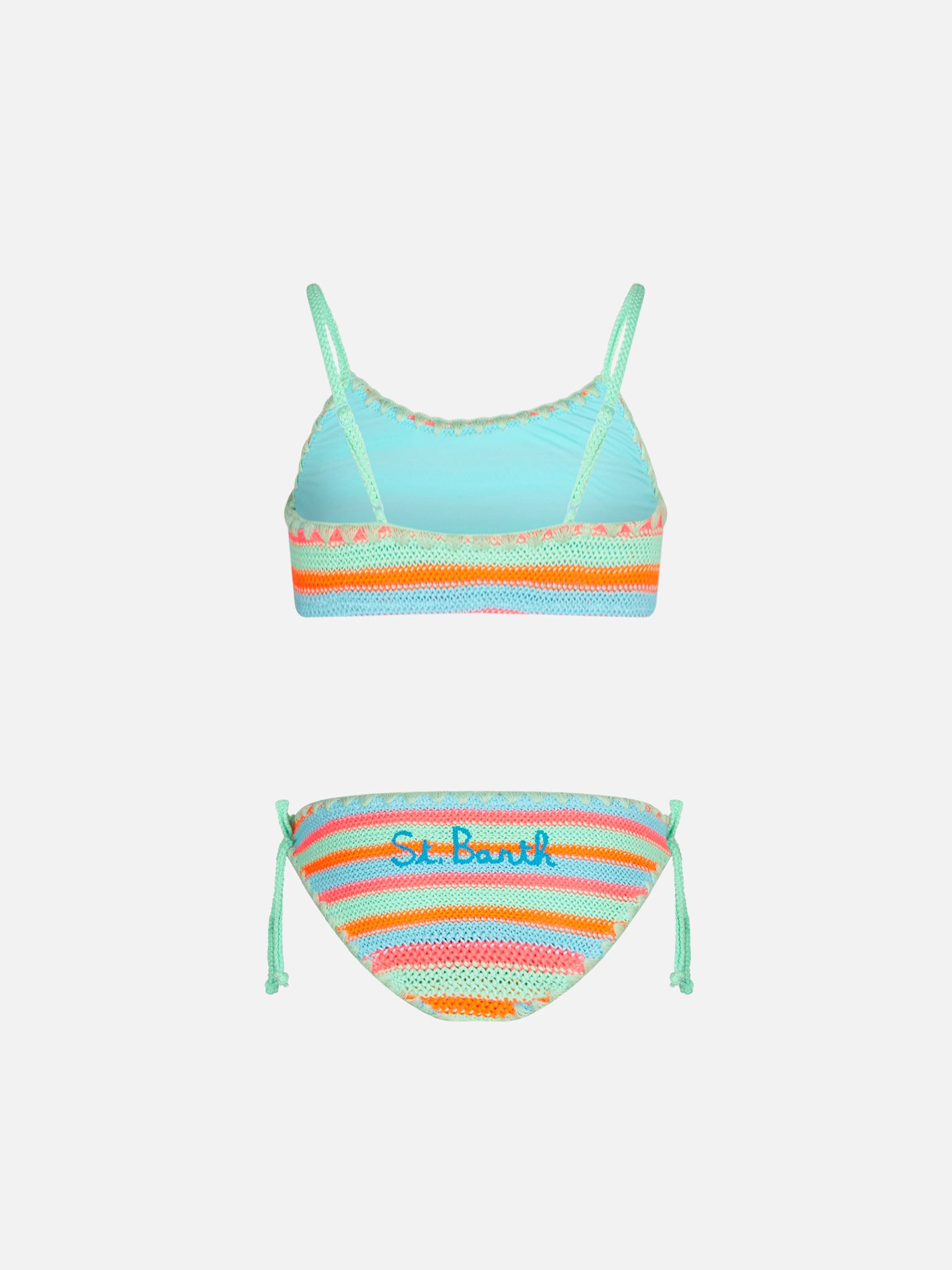 Girl bralette bikini crochet with multicolor stripes - MC2 Saint Barth
