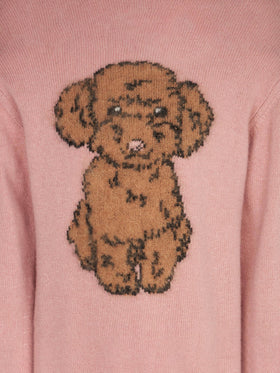 Girl crewneck sweater with dog print - MC2 Saint Barth