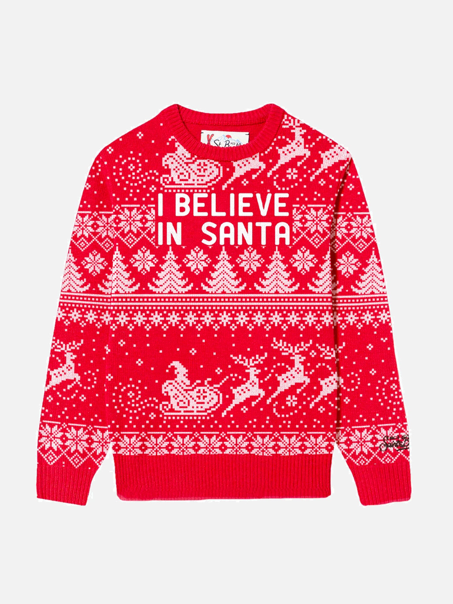 Girl sweater with I believe in Santa lettering - MC2 Saint Barth