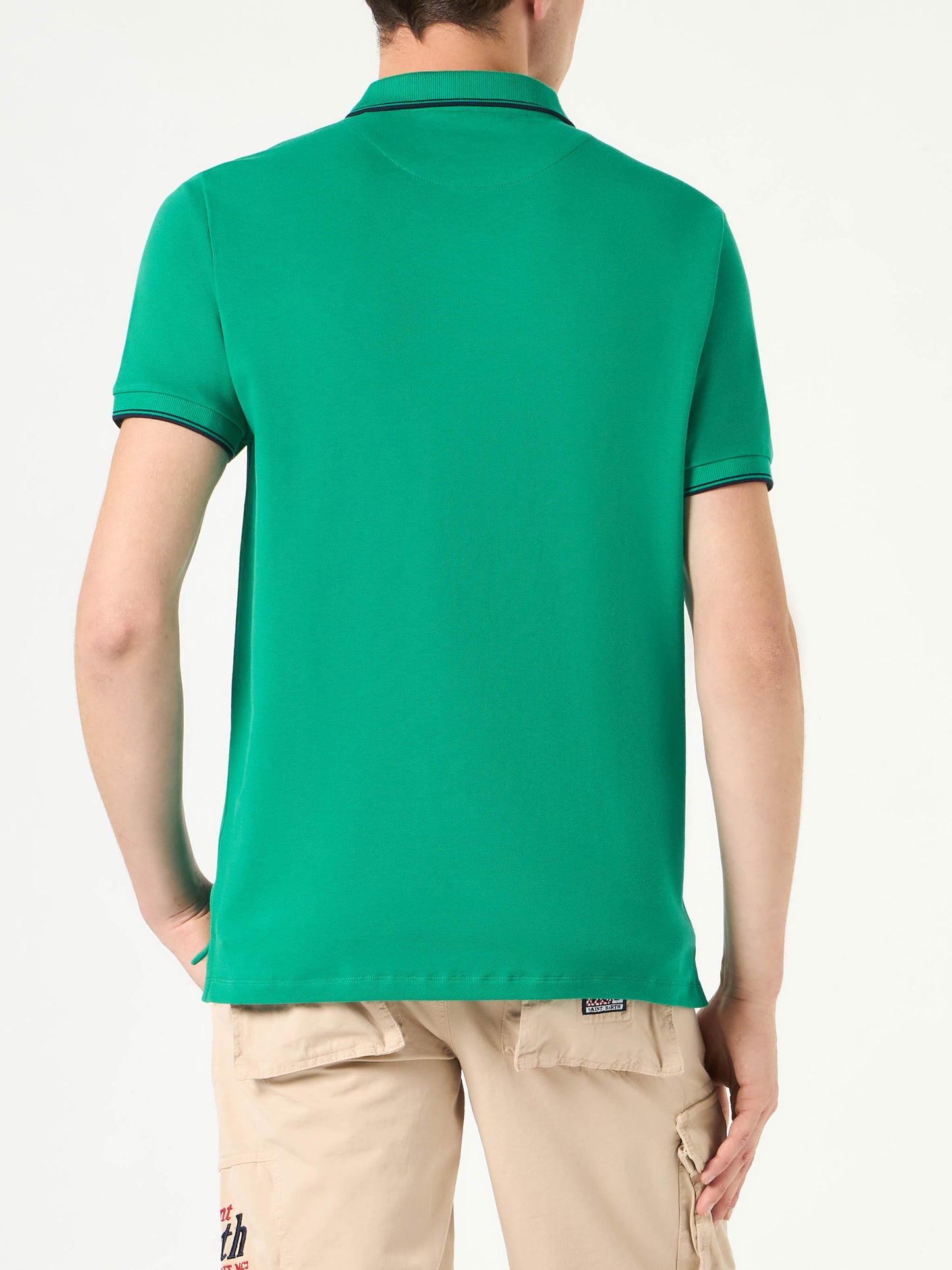 Green piquet polo with St. Barth logo - MC2 Saint Barth