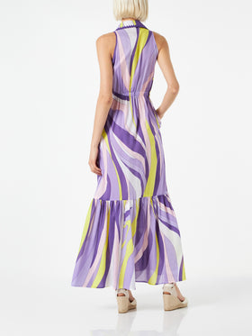 Woman halterneck dress with wave print - MC2 Saint Barth