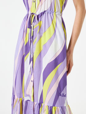 Woman halterneck dress with wave print - MC2 Saint Barth