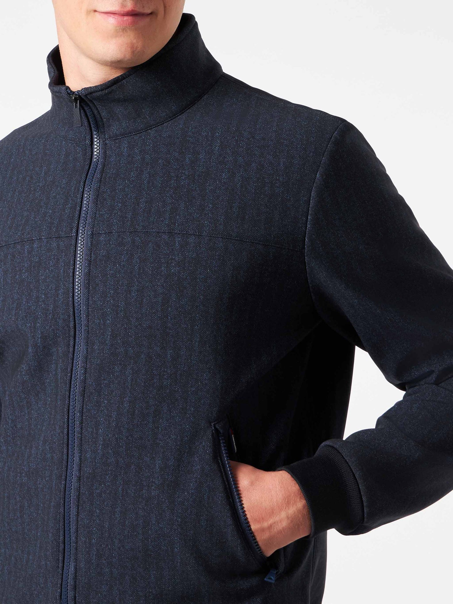 Man mid-weight herringbone bomber jacket Traveler - MC2 Saint Barth