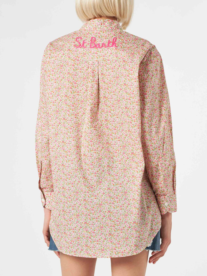 Woman Brigitte cotton shirt with flower print | Made with Liberty fabric - MC2 Saint Barth