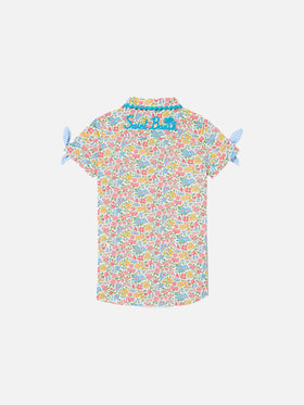 Girl shirt dress with flowers print - MC2 Saint Barth