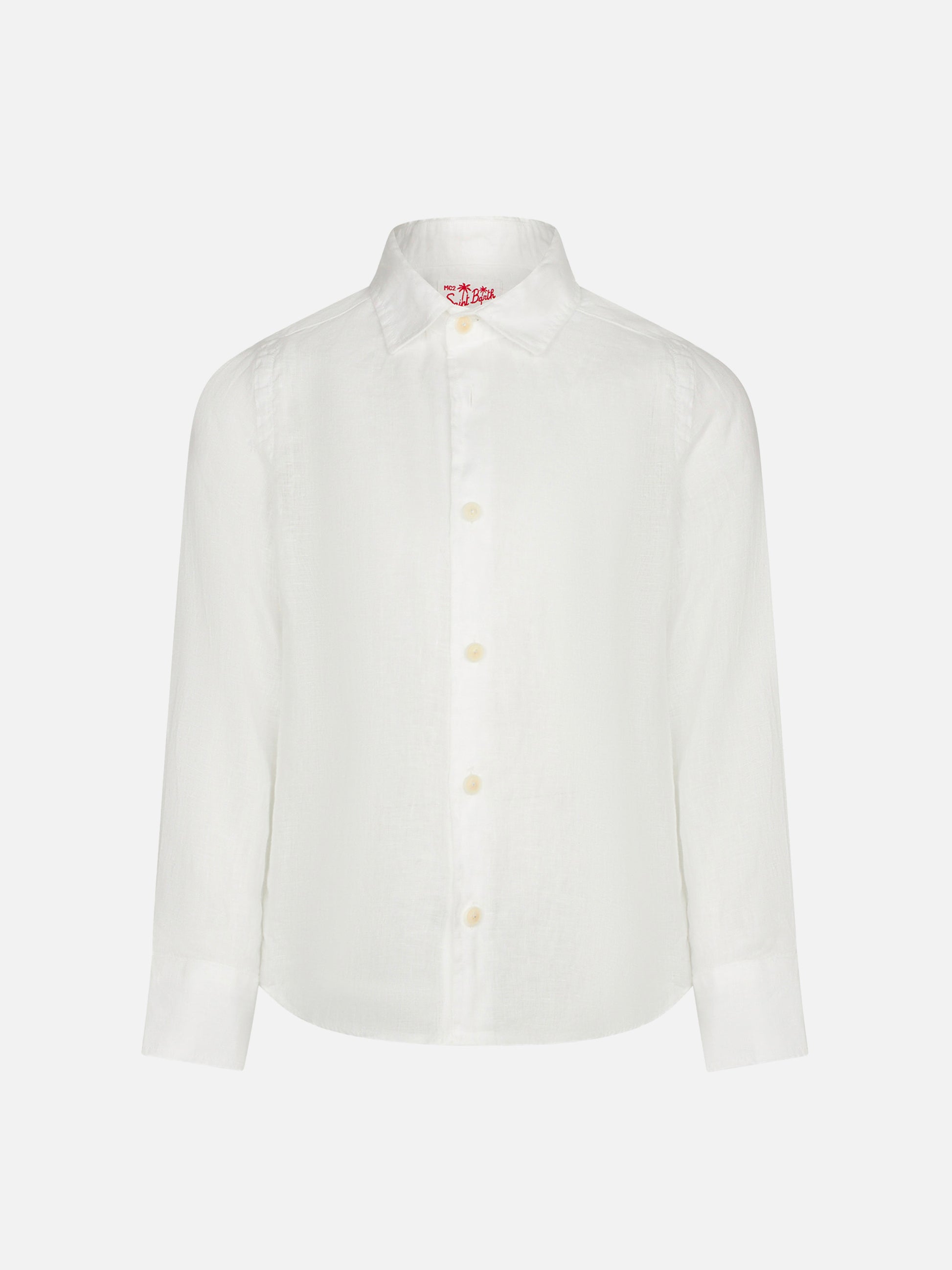 White linen kid shirt Agnes - MC2 Saint Barth