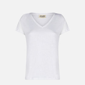 Woman white linen t-shirt - MC2 Saint Barth