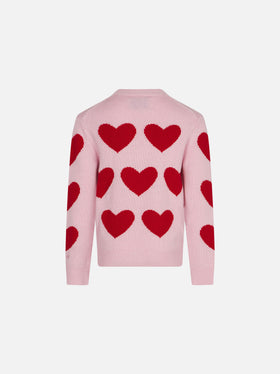 Girl sweater with heart print - MC2 Saint Barth