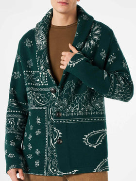 Man knit jacket with bandanna print - MC2 Saint Barth
