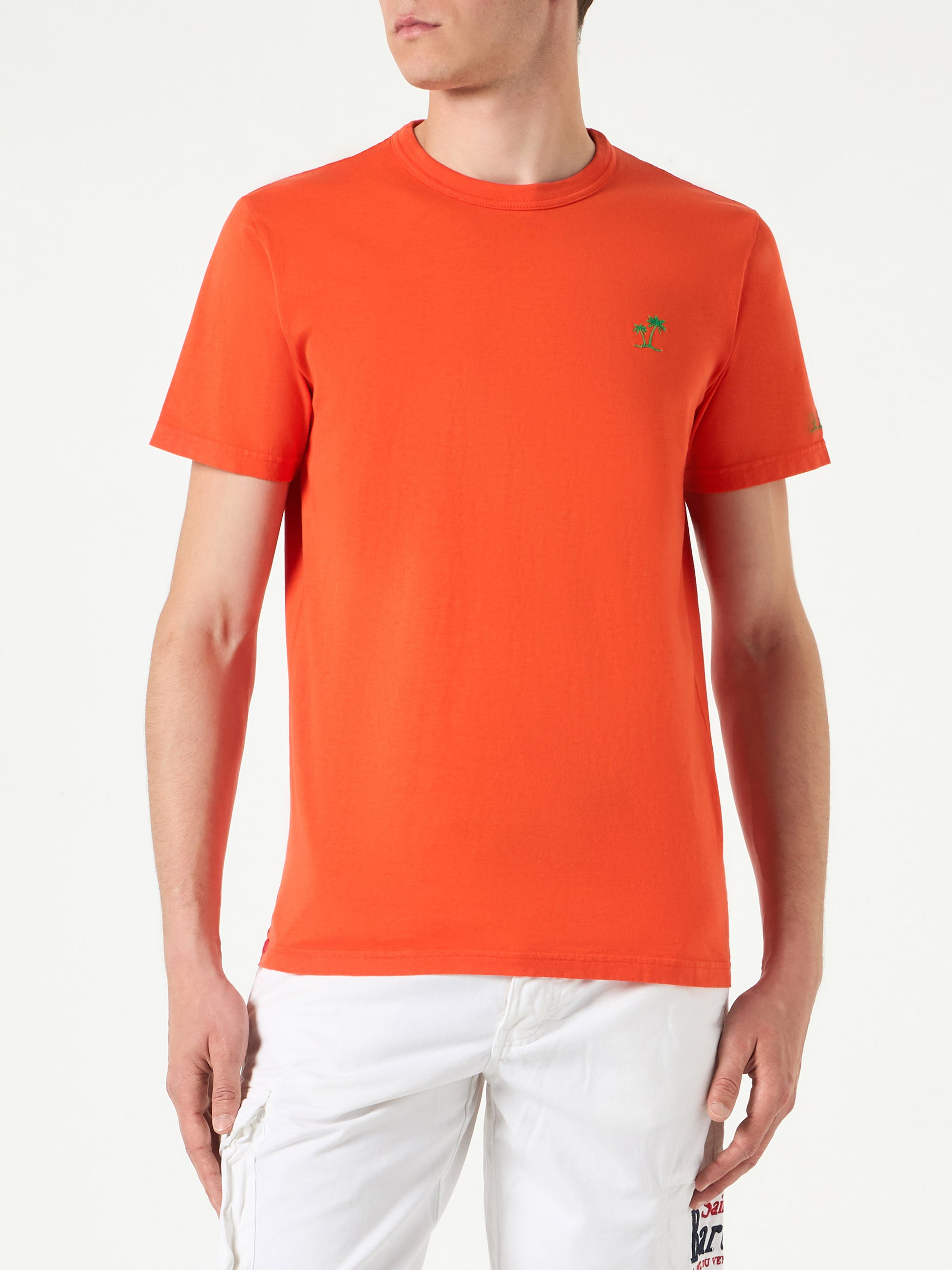 Man orange cotton t-shirt - MC2 Saint Barth