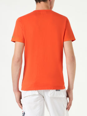 Man orange cotton t-shirt - MC2 Saint Barth
