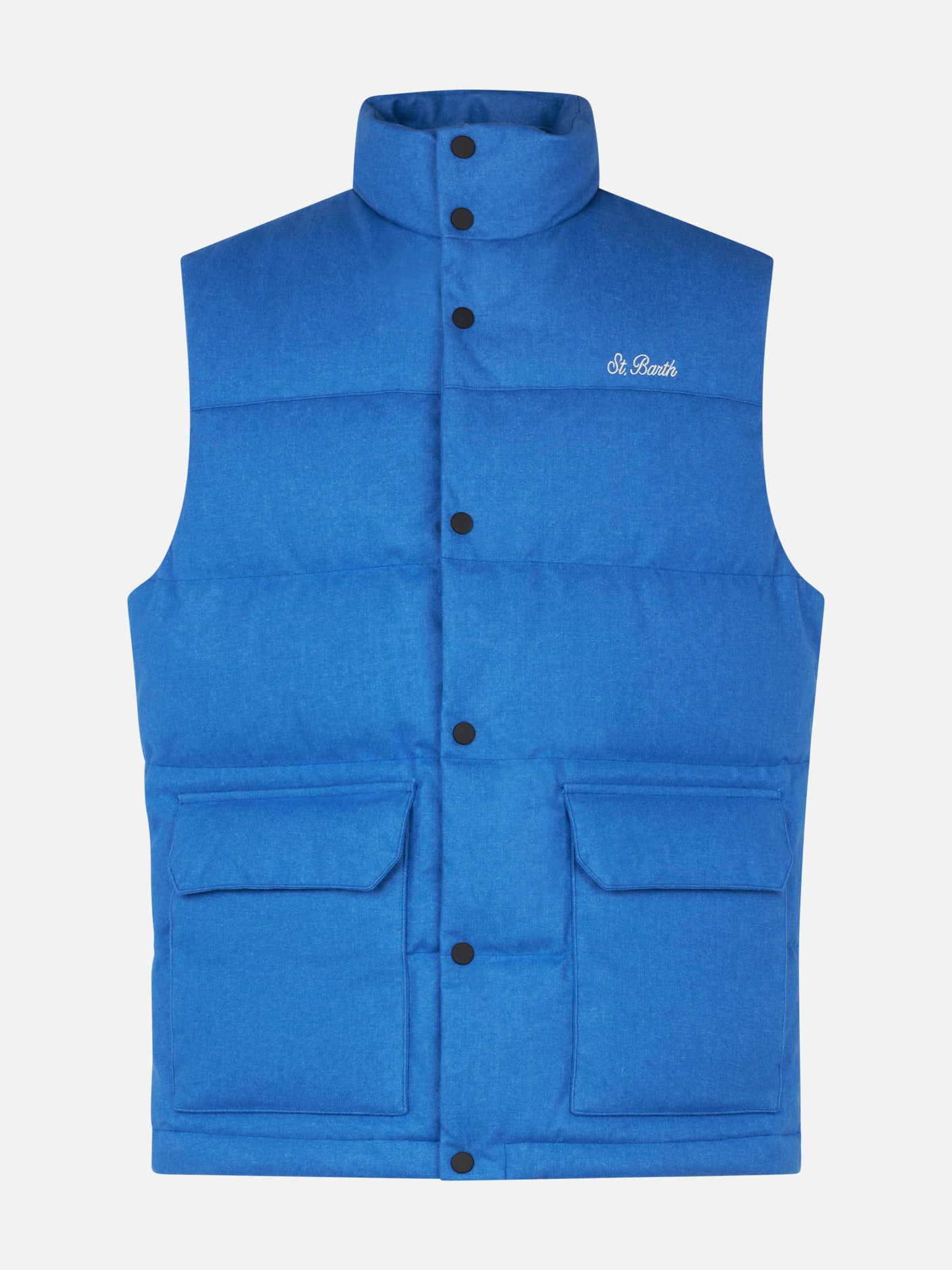 Man down padded wooly bluette vest with pockets - MC2 Saint Barth